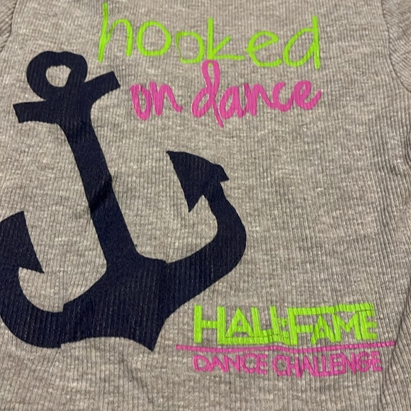 3/$20 Hall of Fame, Hooked on dance button-down grey scoop neck, ribbed top - Picture 3 of 4